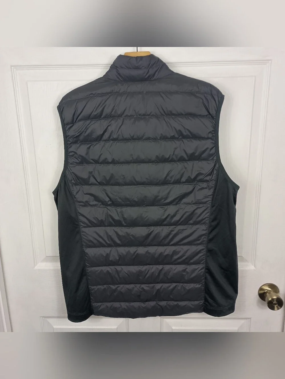 Eddie Bauer Down Puffer Vest Mens Large Gray 550 Full Zip Lightweight Packable
